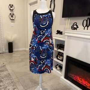 Tommy Bahama Blue and Red Beach Mini Dress Size Small